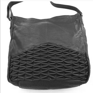 Day & Mood Black Leather Hobo Bag